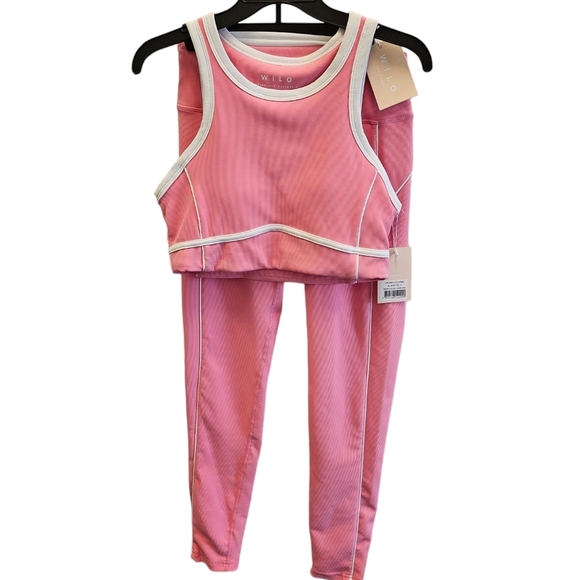 Wilo The Label Pink Bra and Legging Workout Set NEW - Picture 7 of 7